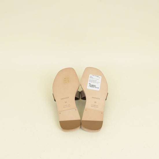 Hermes Gris Etain Oran Sandal 36