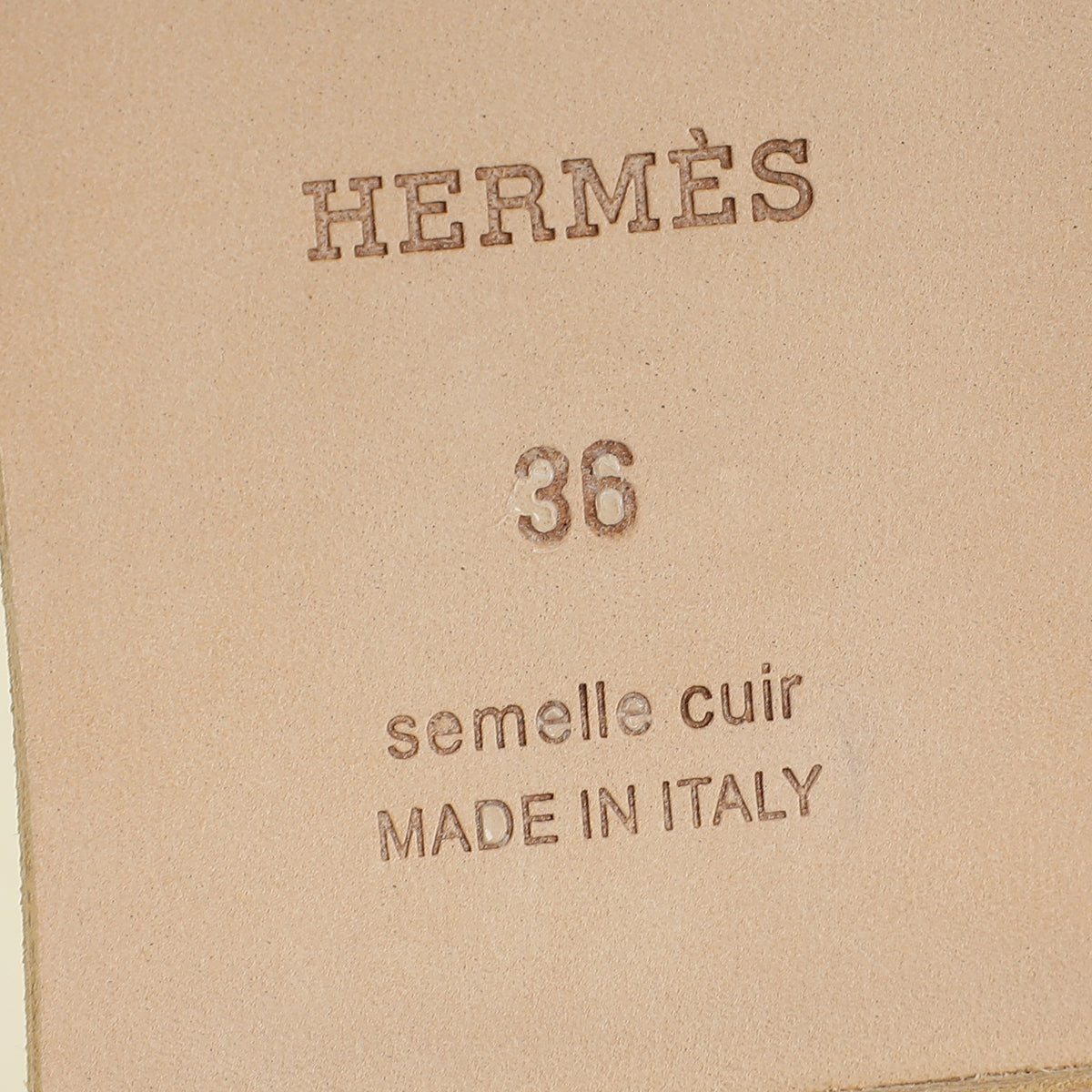 Hermes Gris Etain Oran Sandal 36