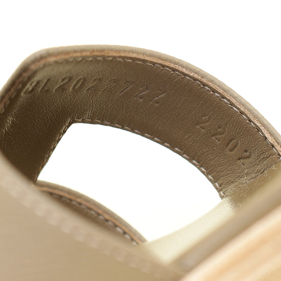 Hermes Gris Etain Oran Sandal 36