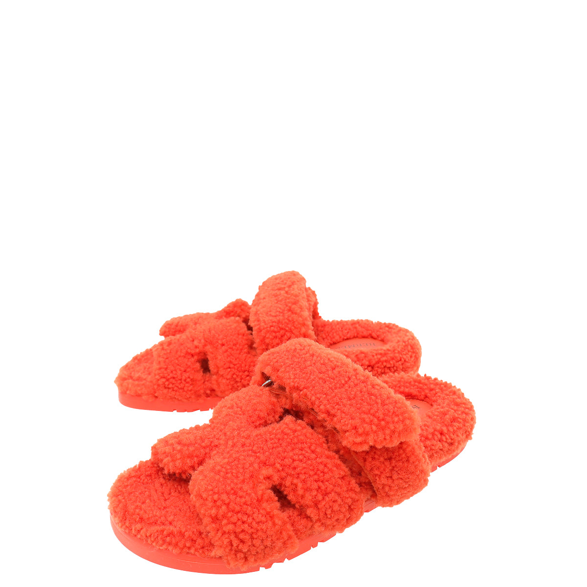 Hermes Orange Woolskin Chypre Sandal 36-Hermes-THE CLOSET
