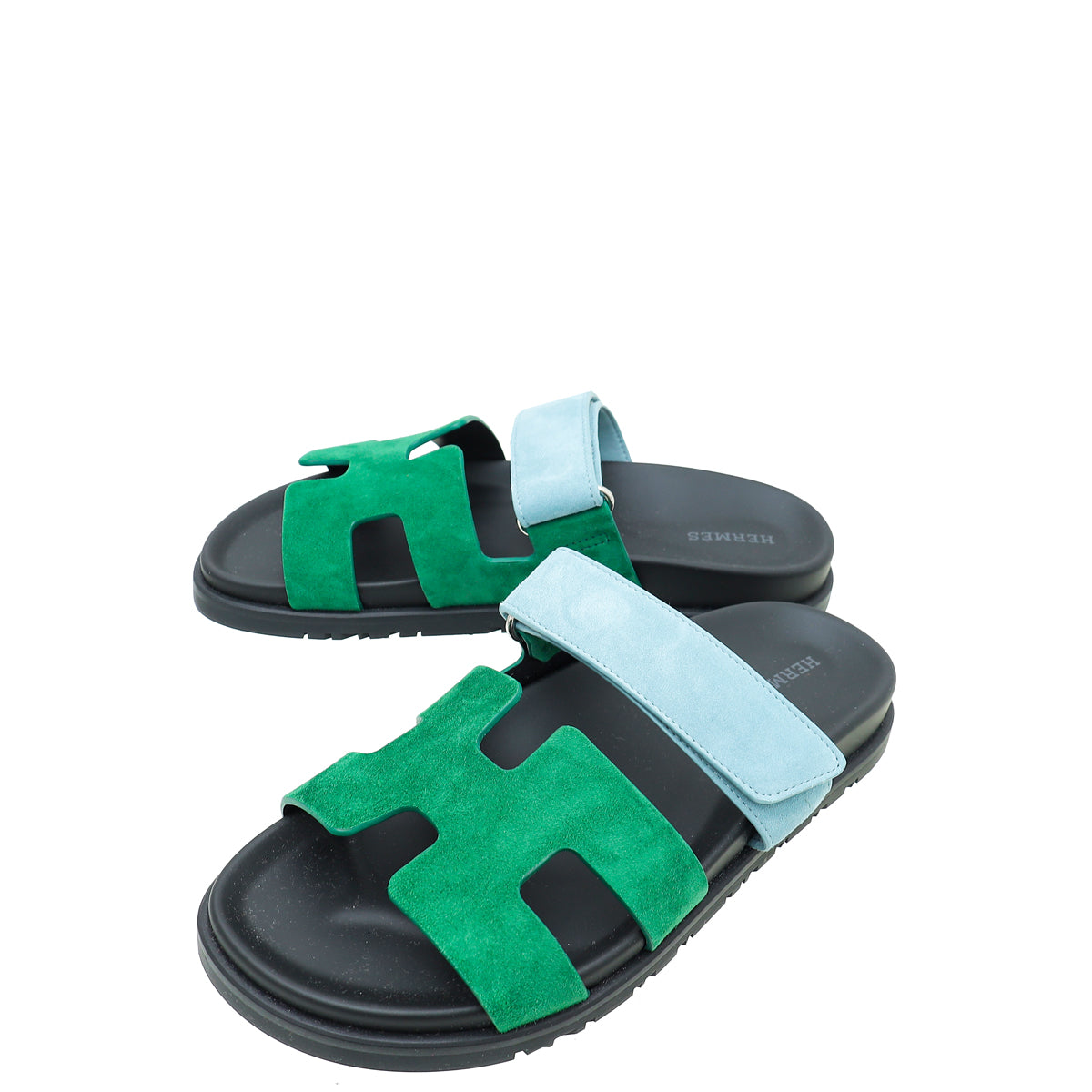 Hermes Bicolor Suede Goatskin Chypre Sandal 37.5-Hermes-THE CLOSET