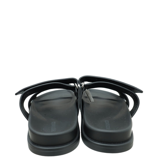 Hermes Noir Chypre Sandal 37.5