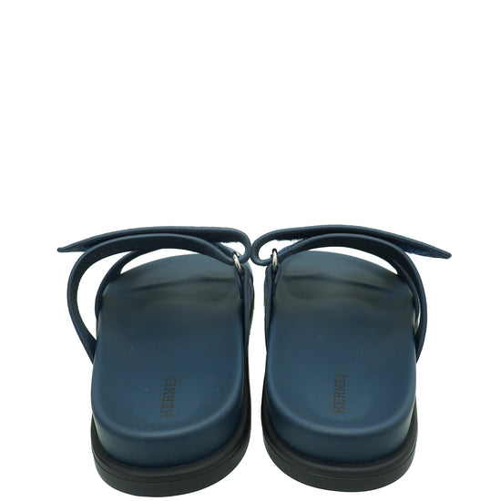 Hermes Bleu Céleste Chypre Goatskin Sandal 37.5