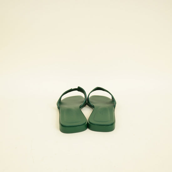 Hermes Vert Cactus Oran Sandals 37.5