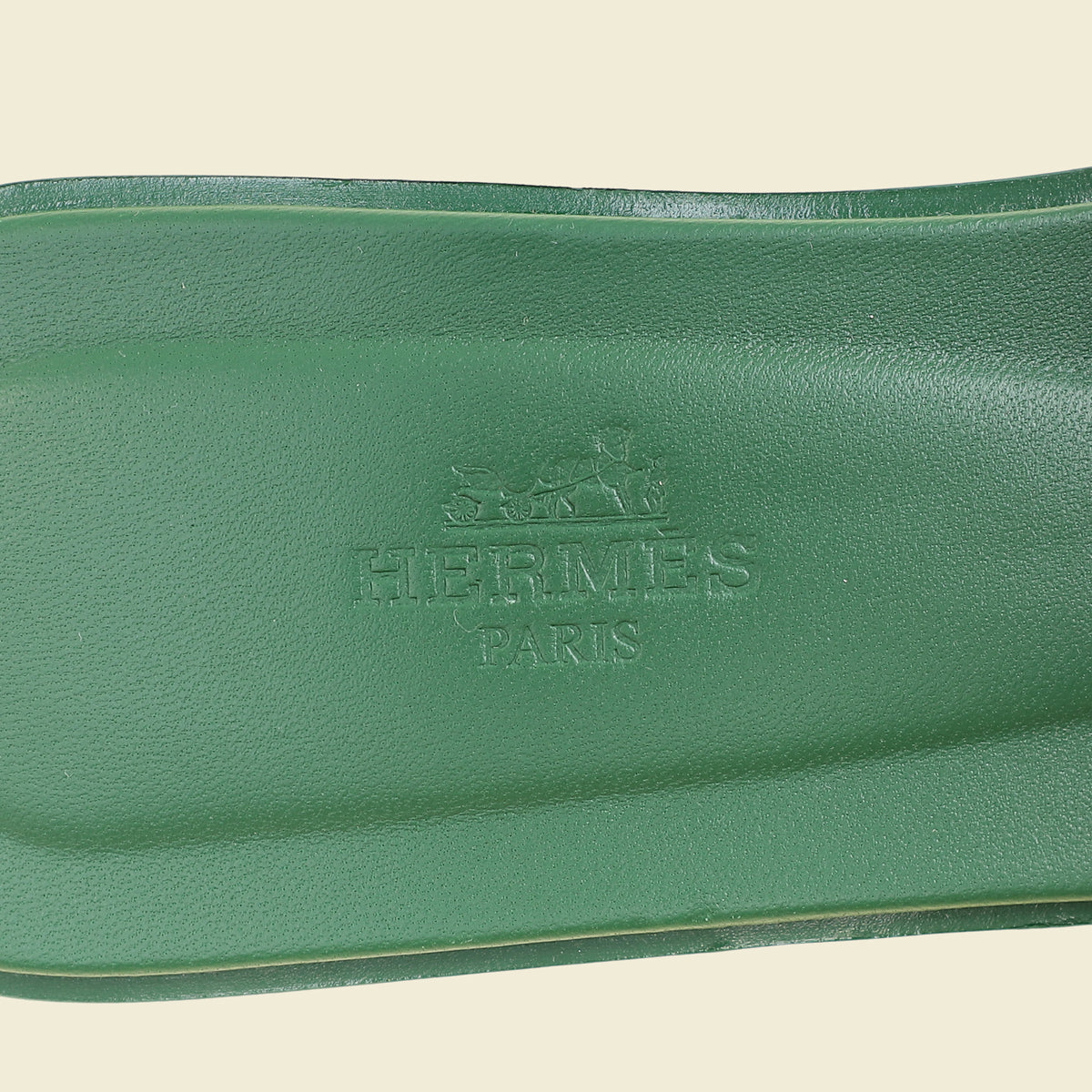 Hermes Vert Cactus Oran Sandals 37.5