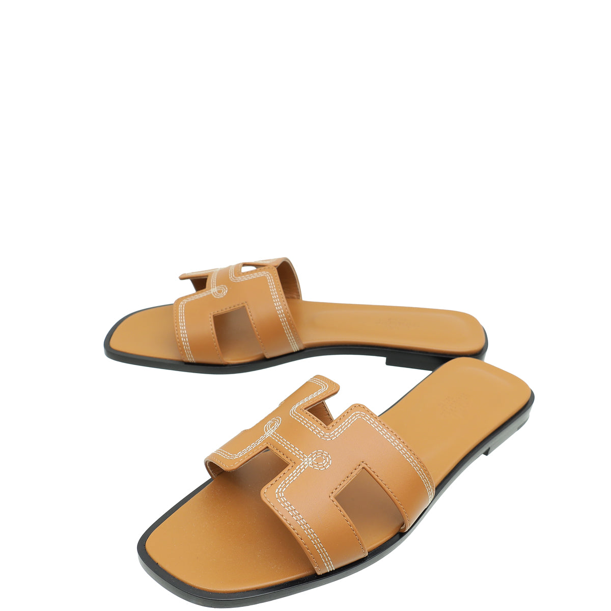 Hermes Naturel Oran Embroidered Sandal 37.5-Hermes-THE CLOSET