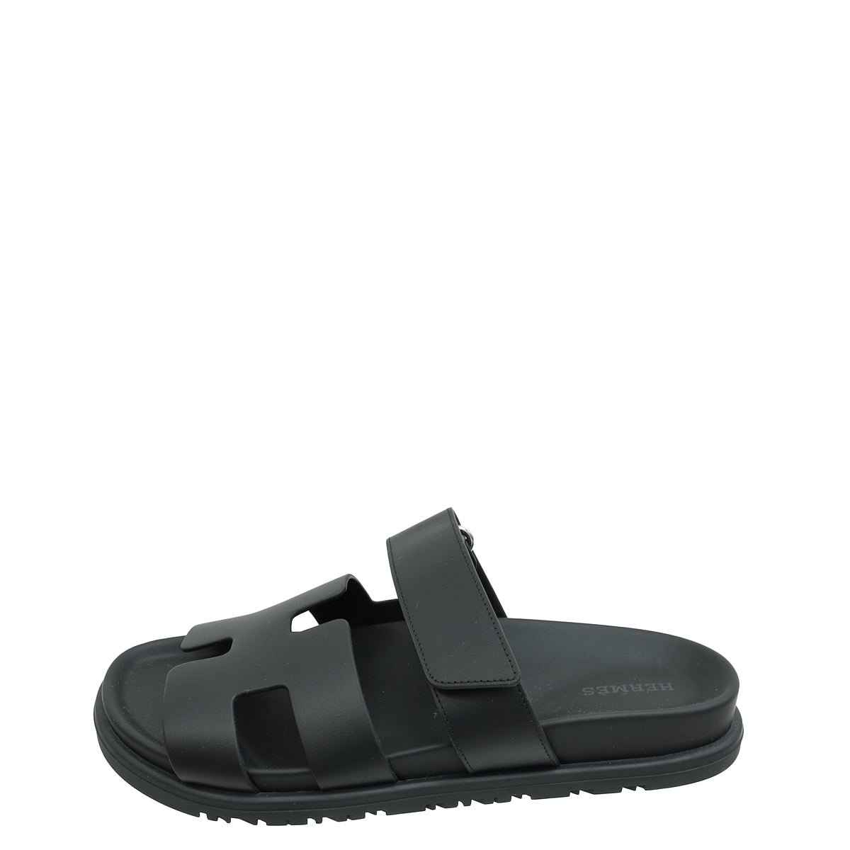 Hermes Noir Chypre Sandals 37.5