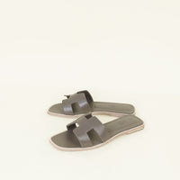 Hermes Gris Etain Oran Sandal 37.5