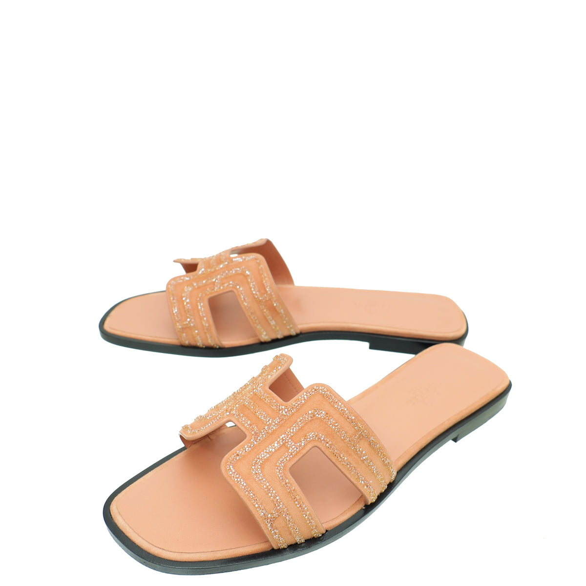 Hermes Bicolor Oran Crystal Embellished Sandal 37-Hermes-THE CLOSET