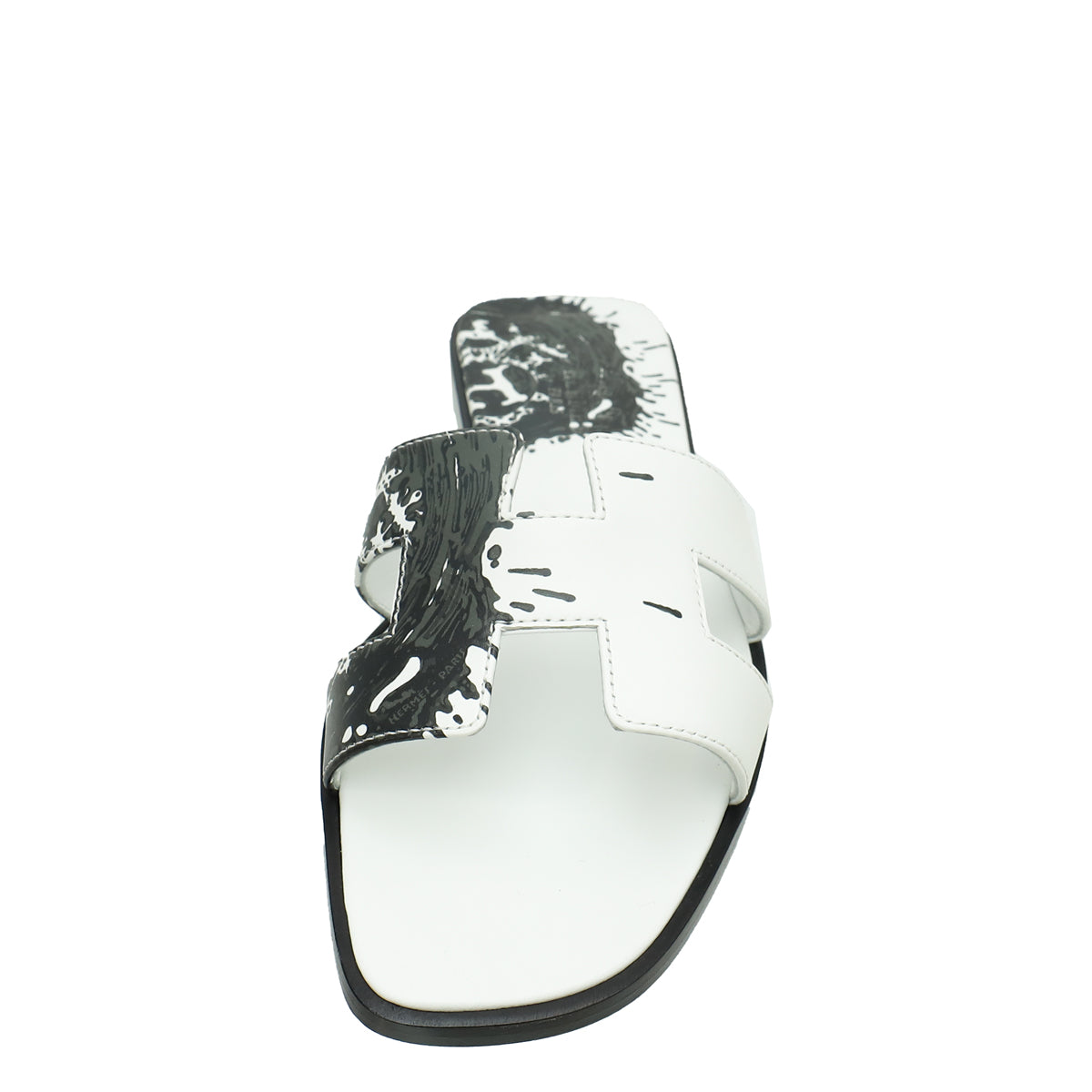 Hermes Bicolor Peinture Fraiche" Oran Sandals 37-Hermes-THE CLOSET