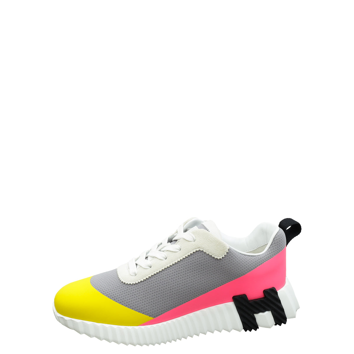 Hermes Jaune Multicolor Bouncing Satin Knit Sneaker 37