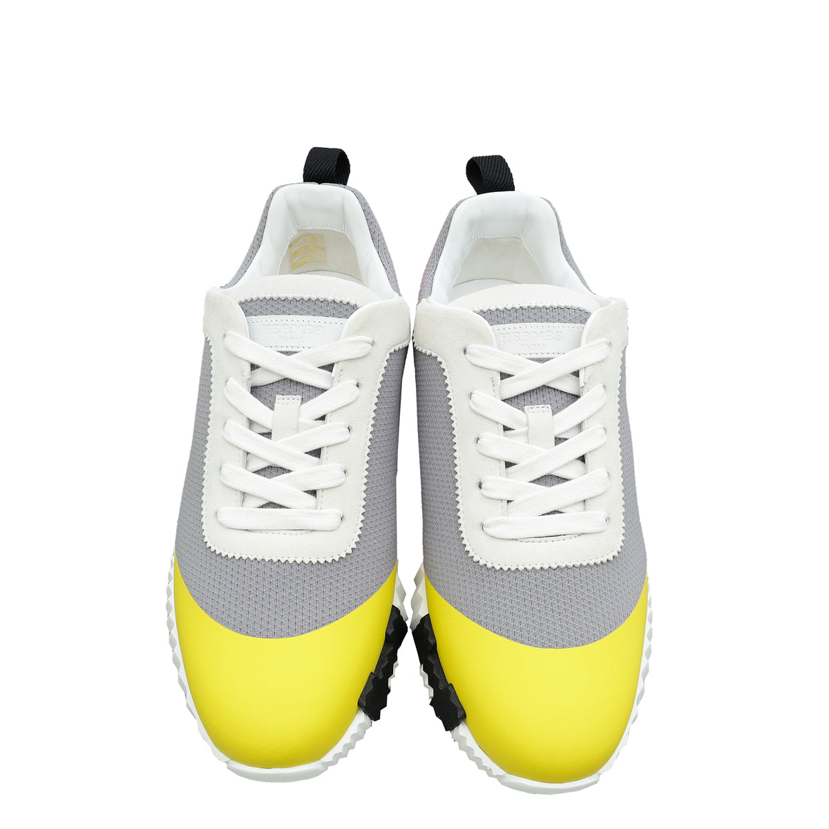 Hermes Jaune Multicolor Bouncing Satin Knit Sneaker 37