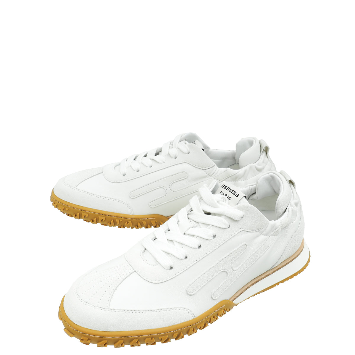 Hermes Blanc Jet Nappa, Suede Goatskin Sneaker 37-Hermes-THE CLOSET