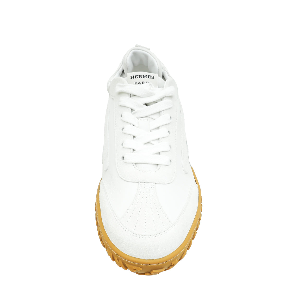 Hermes Blanc Jet Nappa, Suede Goatskin Sneaker 37