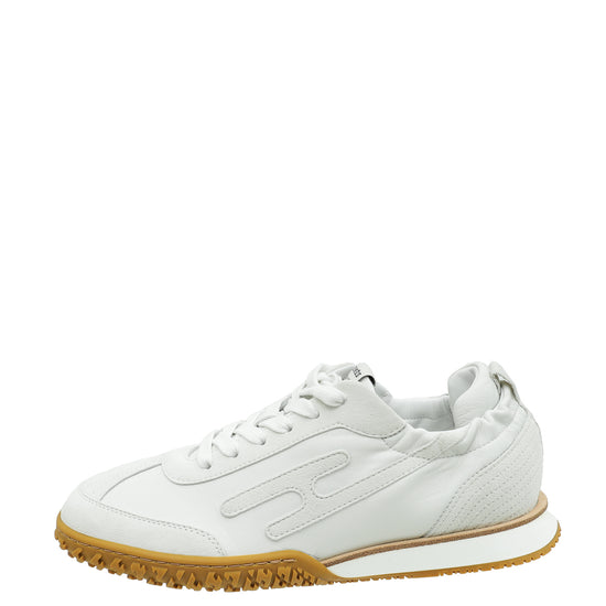 Hermes Blanc Jet Nappa, Suede Goatskin Sneaker 37