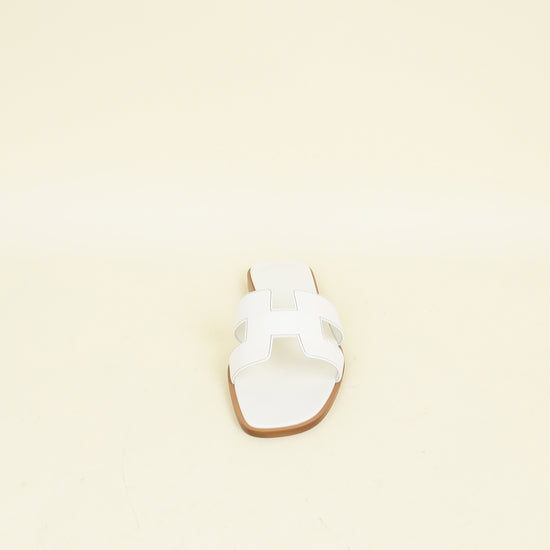 Hermes Blanc Oran Sandal 37