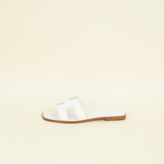 Hermes Blanc Oran Sandal 37