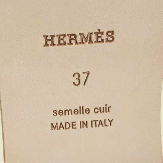 Hermes Blanc Oran Sandal 37