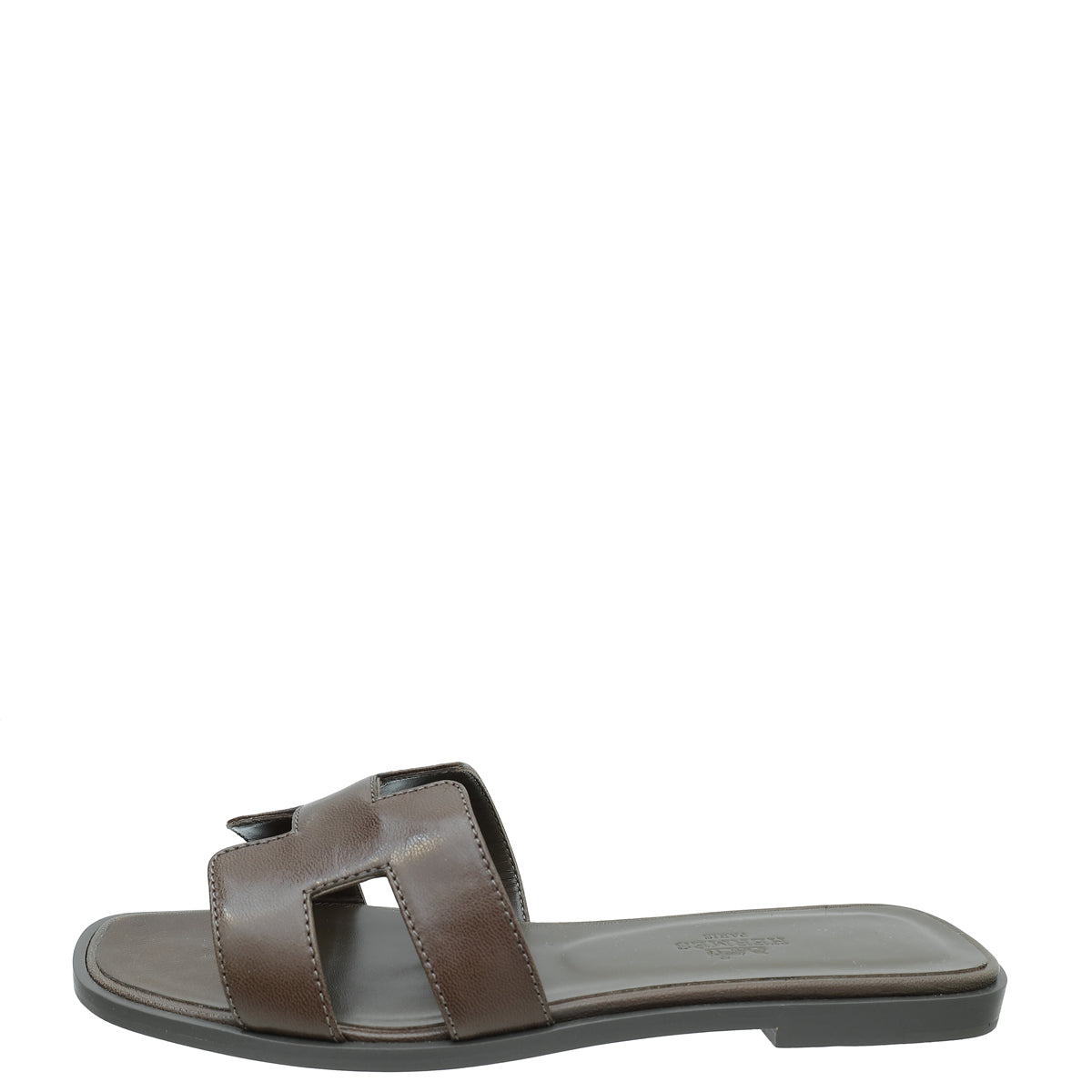 Hermes Gris Galet Oran Goatskin Sandal 37