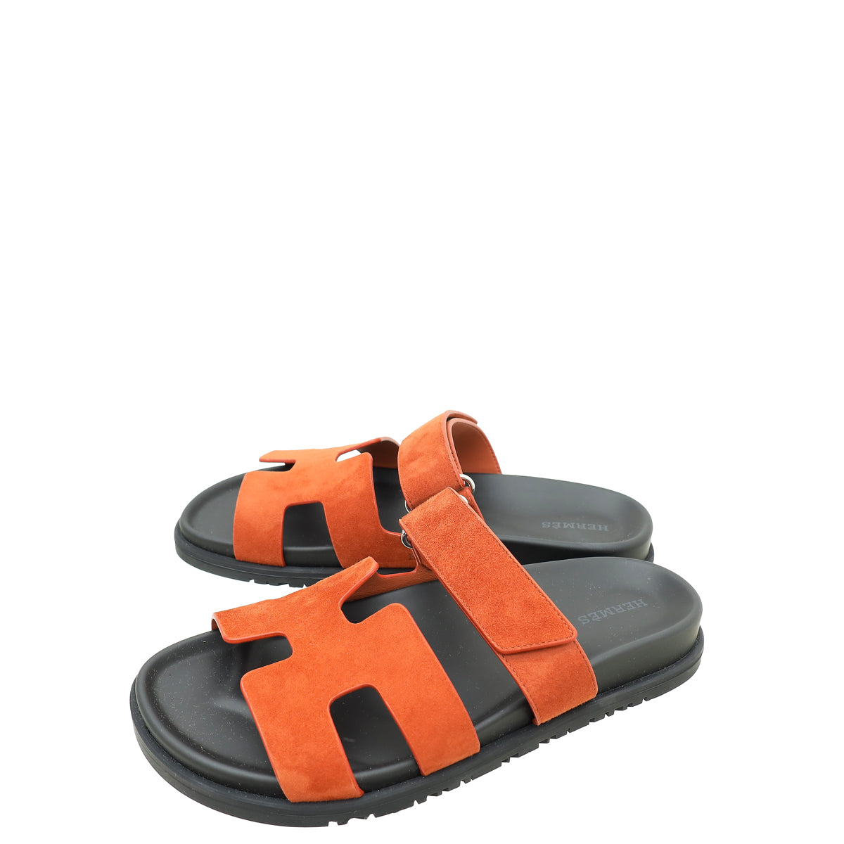 Hermes Orange Canyon Chypre Suede Goatskin Sandal 38.5