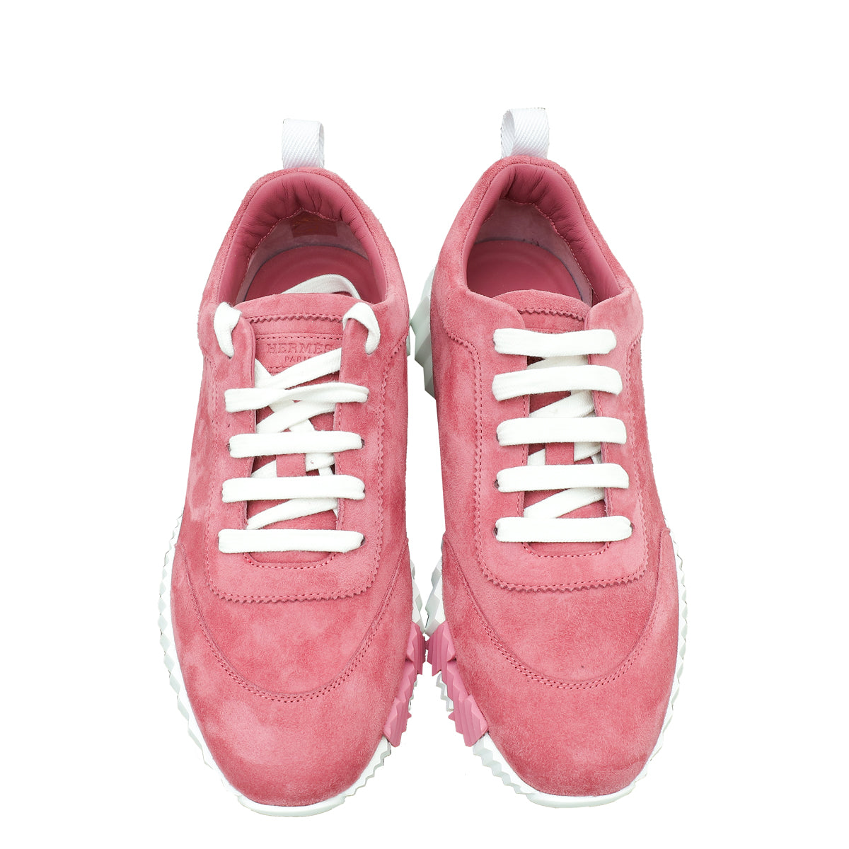 Hermes Rose Aphrodite Bouncing Suede Goatskin Sneaker 38.5