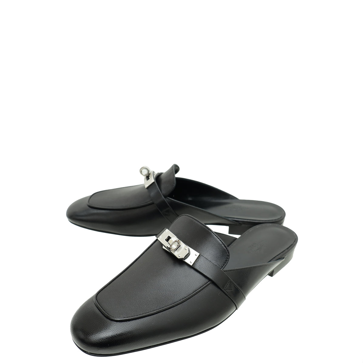 Hermes Noir OZ Mules 38.5-Hermes-THE CLOSET