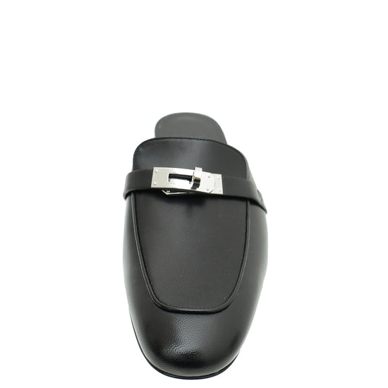 Hermes Noir OZ Mules 38.5