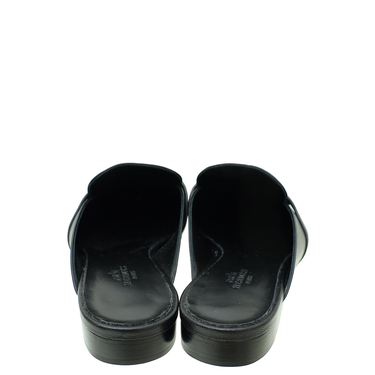 Hermes Noir OZ Mules 38.5