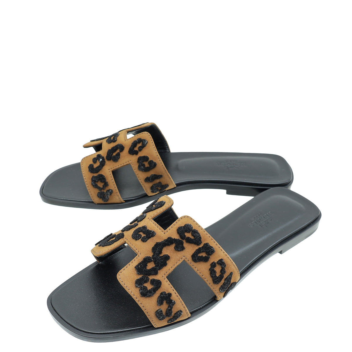 Hermes Tricolor Oran Leopard Sandal 38.5-Hermes-THE CLOSET