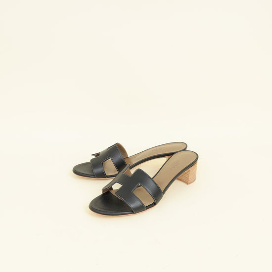 Hermes Noir Oasis Sandal 38.5