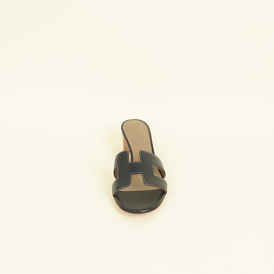 Hermes Noir Oasis Sandal 38.5