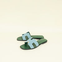 Hermes Bicolor Oran Suede Goatskin Sandal 38.5