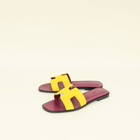 Hermes Bicolor Oran Suede Goatskin Sandal 38.5