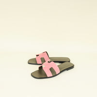 Hermes Rose Du Desert Oran Suede Goatskin Sandal 38.5