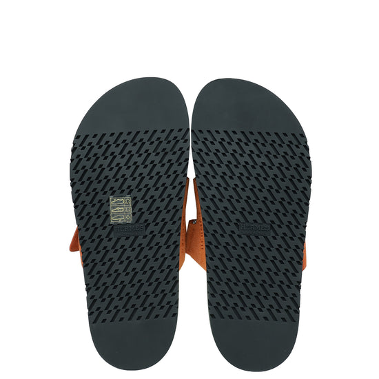 Hermes Bicolor Suede Chypre Sandal 38.5