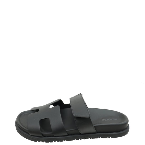 Hermes Noir Chypre Sandal 38