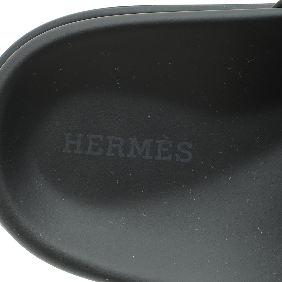 Hermes Noir Chypre Sandal 38