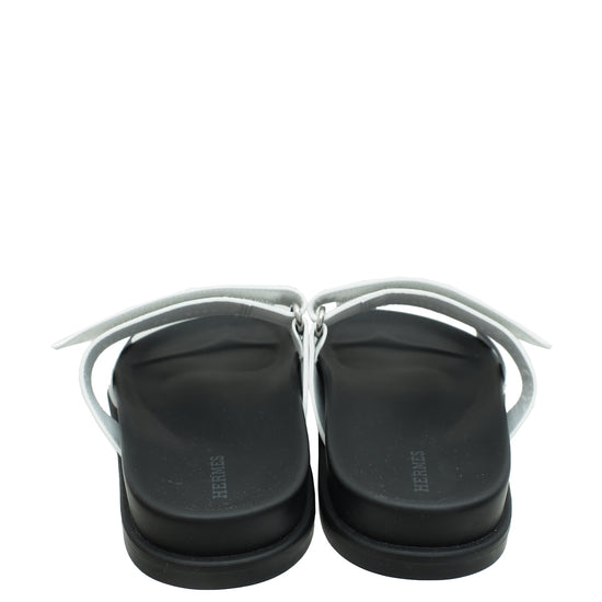 Hermes Blanc Chypre Sandals 38