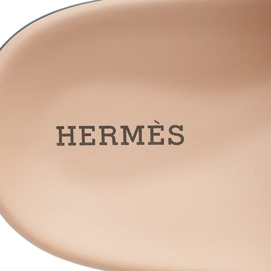 Hermes Rose Porcelaine Goatskin Suede Chypre Sandal 38