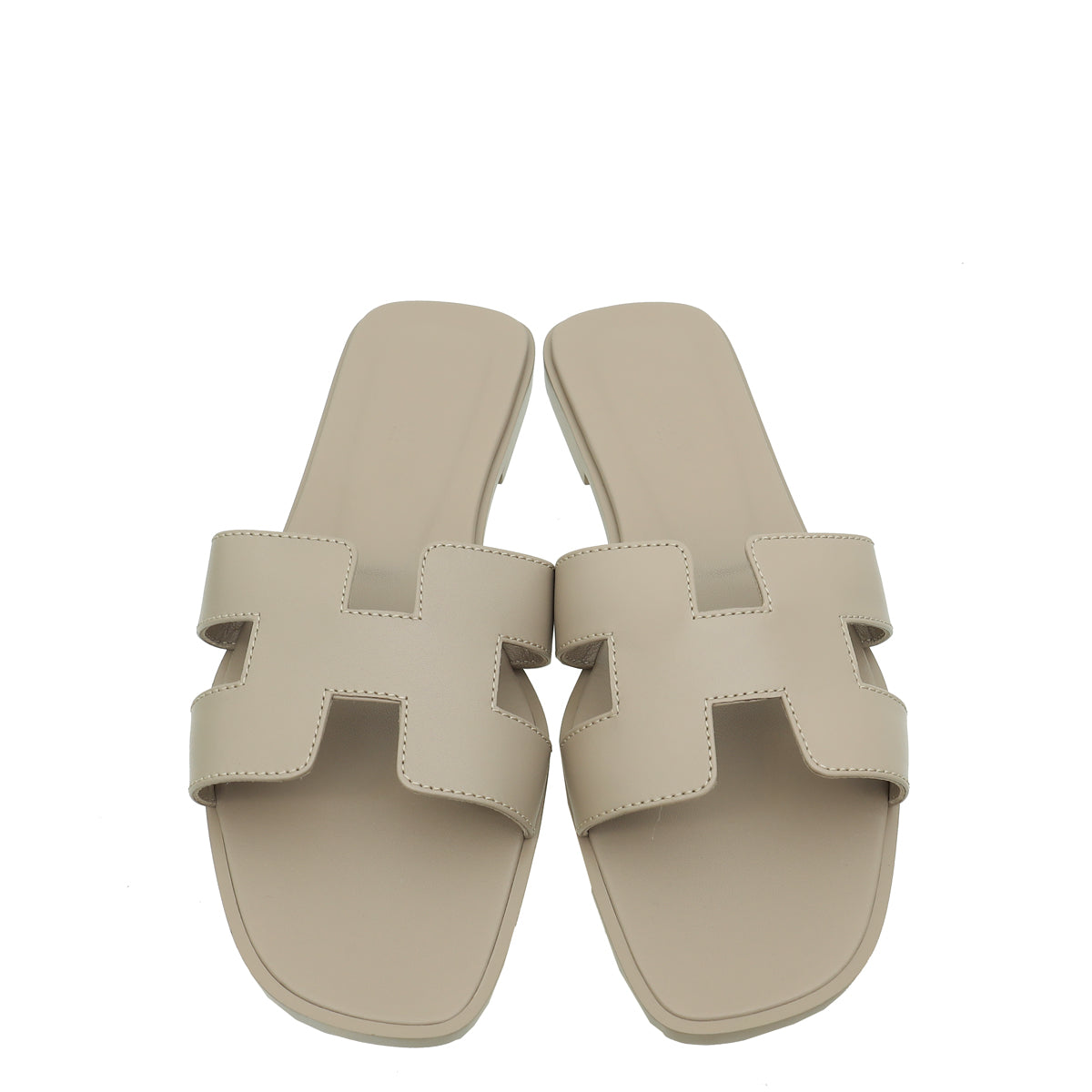 Hermes Beige Mastic Oran Sandals 38