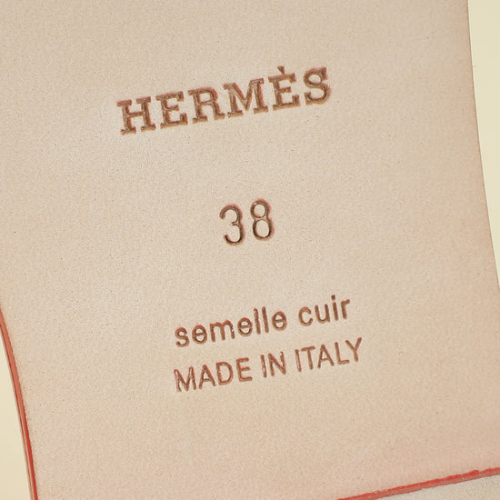 Hermes Orange Capucine Oran Sandal 38