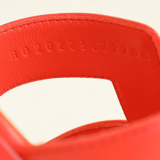 Hermes Orange Capucine Oran Sandal 38
