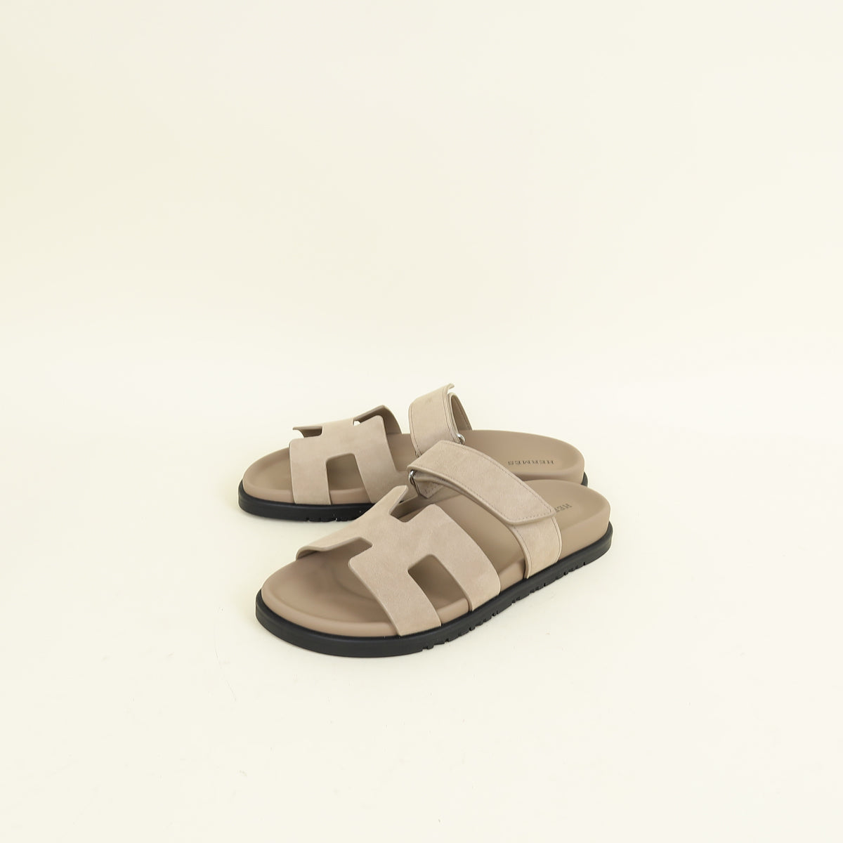 Hermes Beige Argile Chypre Suede Goatskin Sandal 38