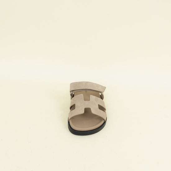 Hermes Beige Argile Chypre Suede Goatskin Sandal 38