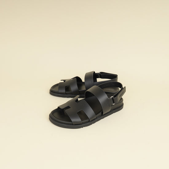 Hermes Black Genius Sandals 38-Hermes-THE CLOSET