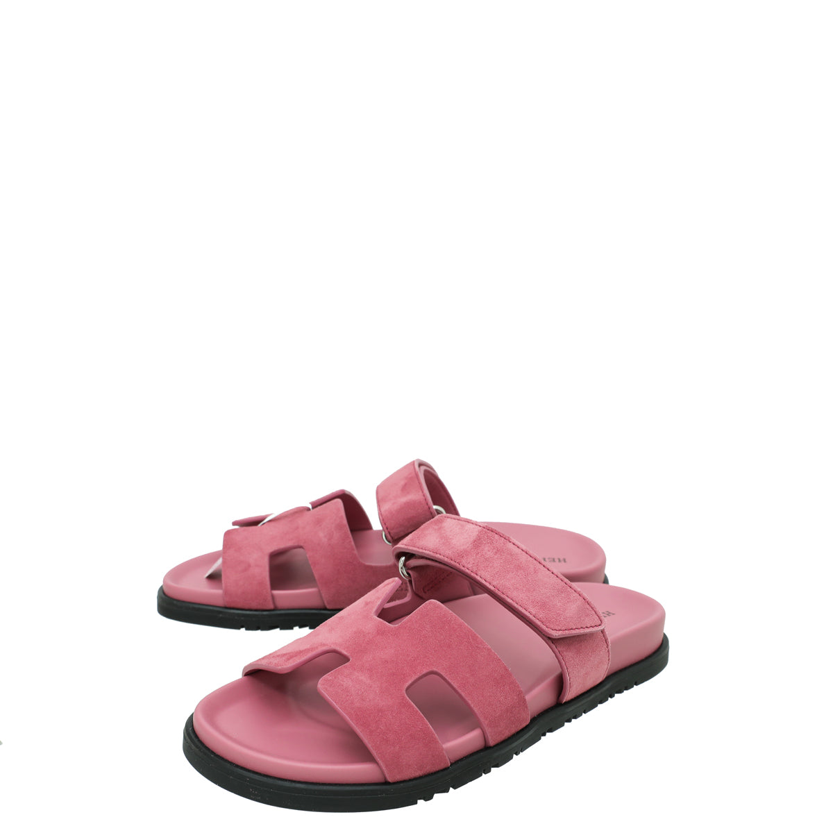 Hermes Rose Aphrodite Suede Chypre Sandals 38