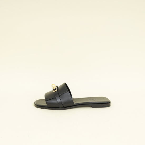 Hermes Noir Giulia Sandal 39.5