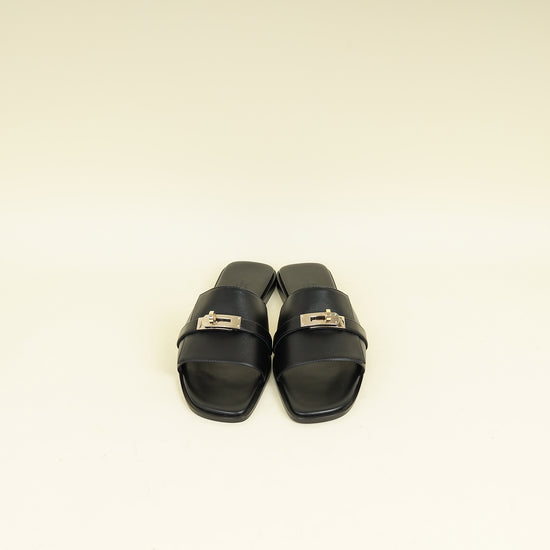 Hermes Noir Giulia Sandal 39.5