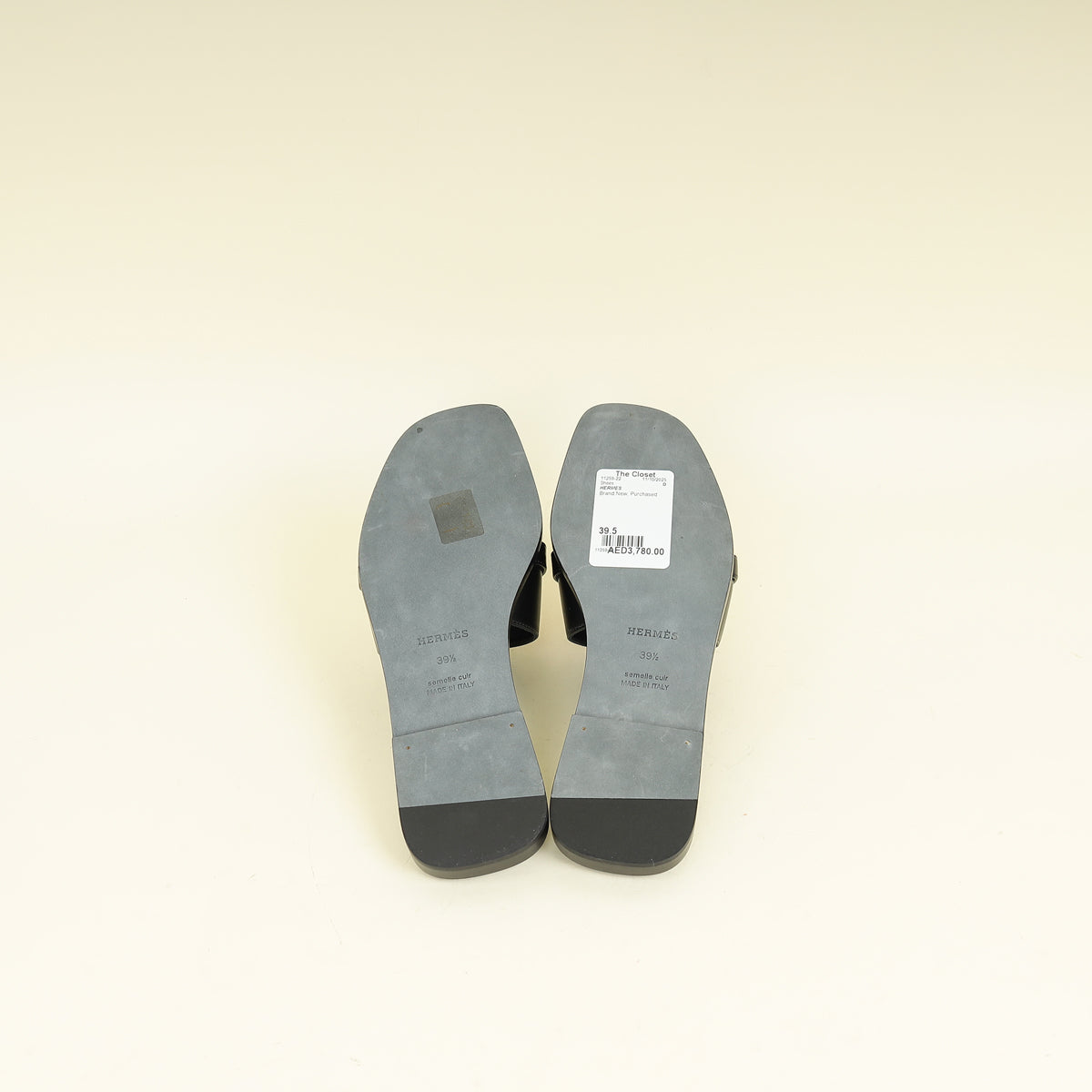 Hermes Noir Giulia Sandal 39.5