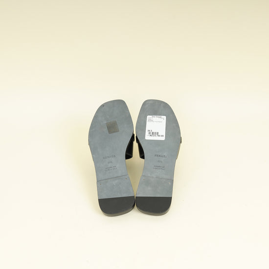 Hermes Noir Giulia Sandal 39.5